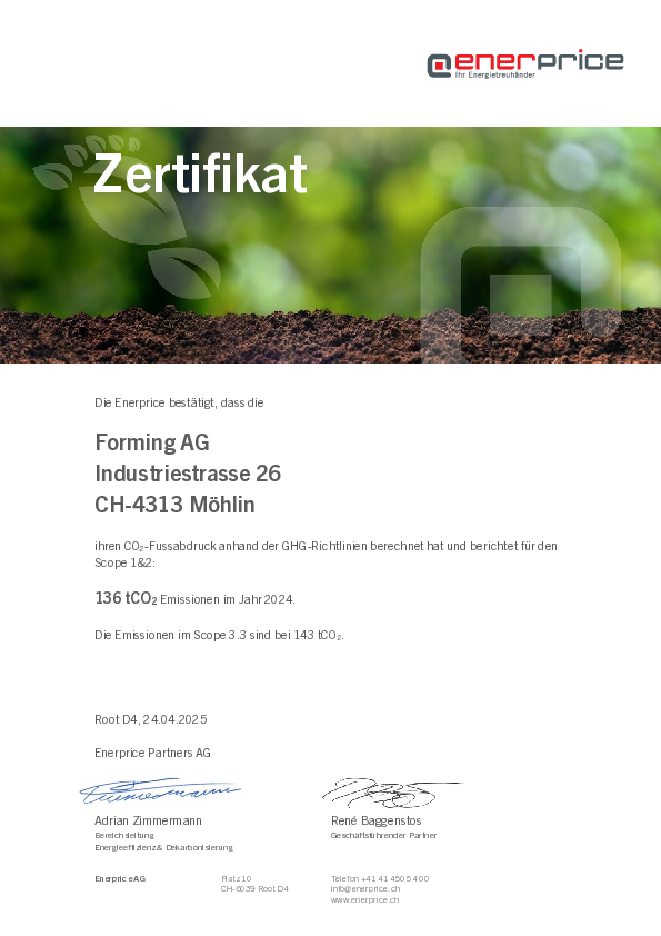 Nachhaltig und Umweltbewusst